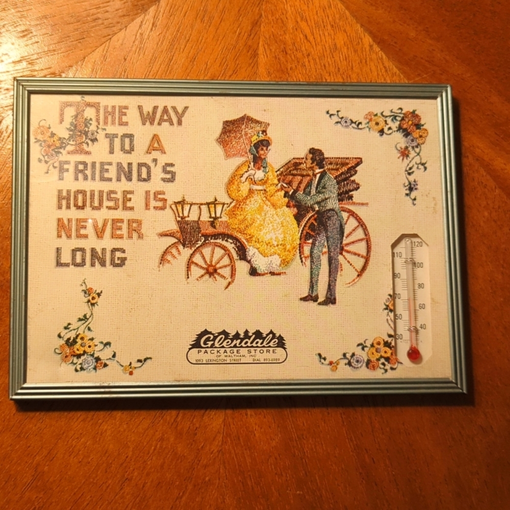 Vintage sign with working thermometer